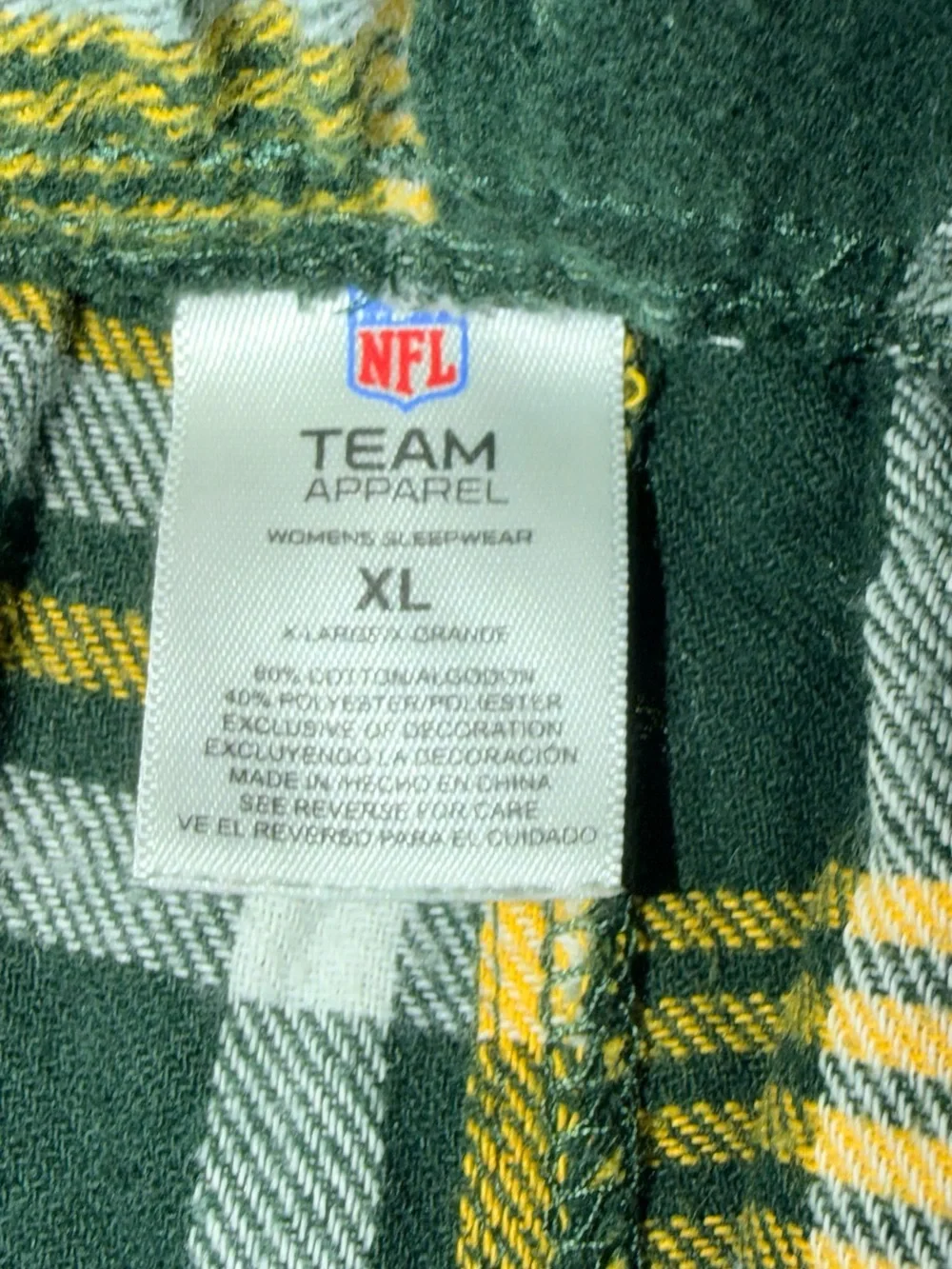 Women’s NFL Green Bay Packers Logo Flannel Pajama Pants w/ Tie Sz XL